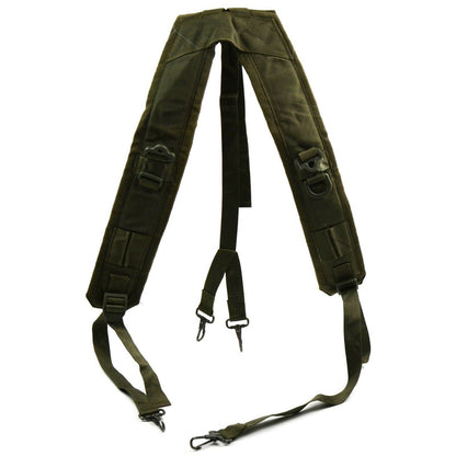 Italian military Y-type braces with hooks Olive