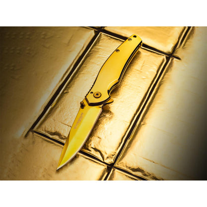Boker Magnum Gold Finger sulankstomas kišeninis peilis 440A plieno auksinis
