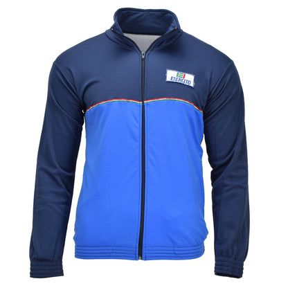 Italian army sports jacket with zipper blue