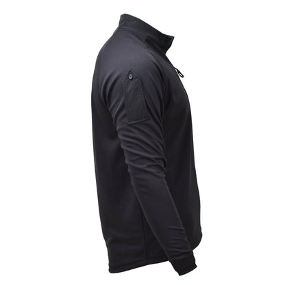 British Tactical Long Sleeve Zip Up Shirt Black