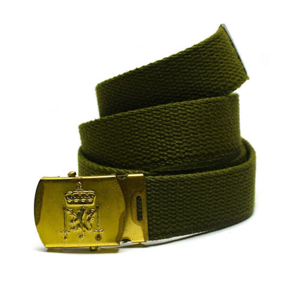 Danish army military belt with gold buckle