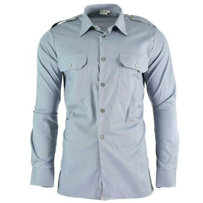 Austrian military shirt with long sleeves, blue color