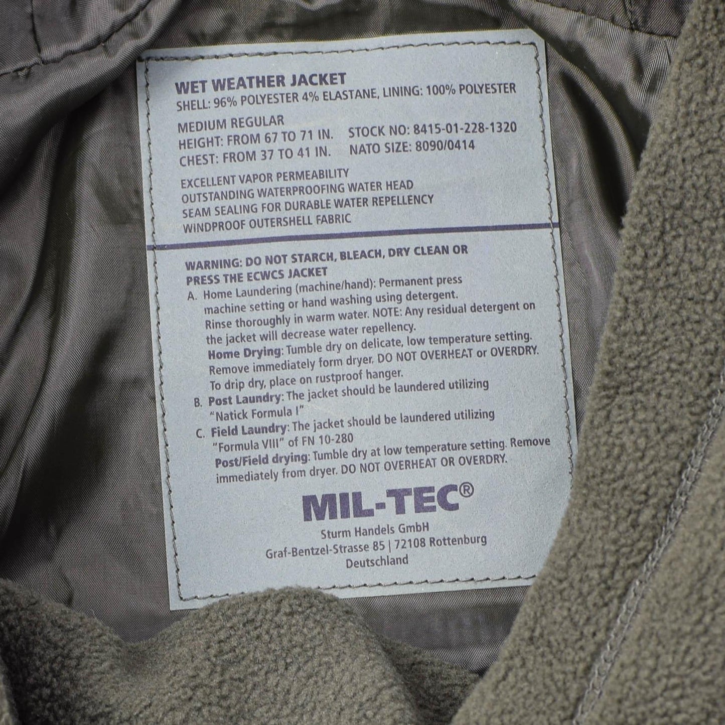 MiIL-TEC German military style waterproof jacket in Flectarn print