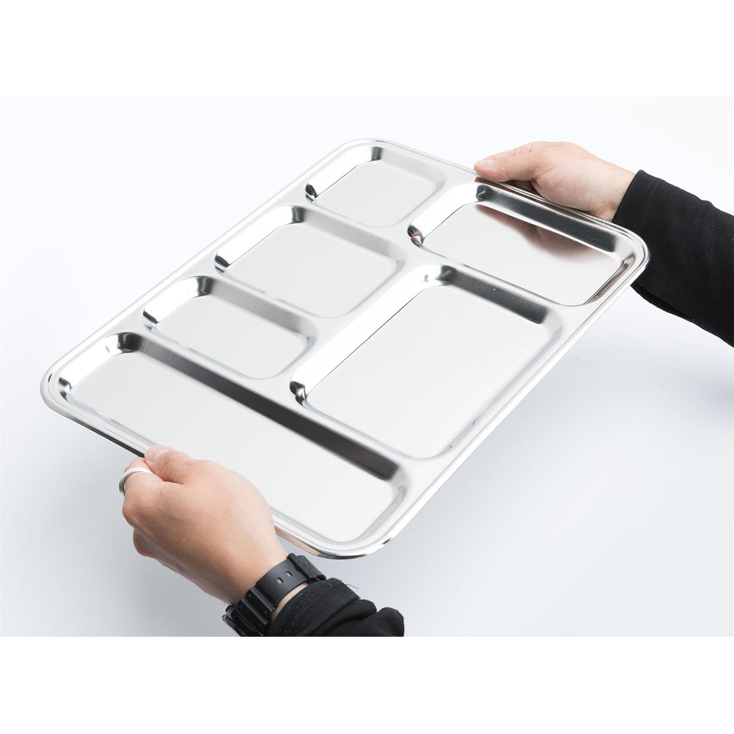 French military food tray made of stainless steel