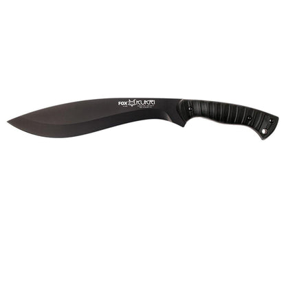 Fox Knives KUKRI mačetė pagaminta iš 4119 nitro-B nerūdijančio plieno, juoda ir tvirta, Italijos gamybos.
