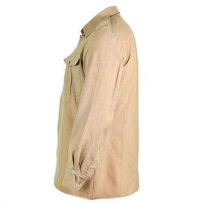 French military thick classic shirt Beige