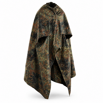 German military tent jacket poncho waterproof flecktarn print