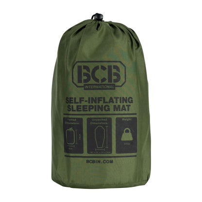 BCB self-inflating sleeping mat 180x50cm Green color