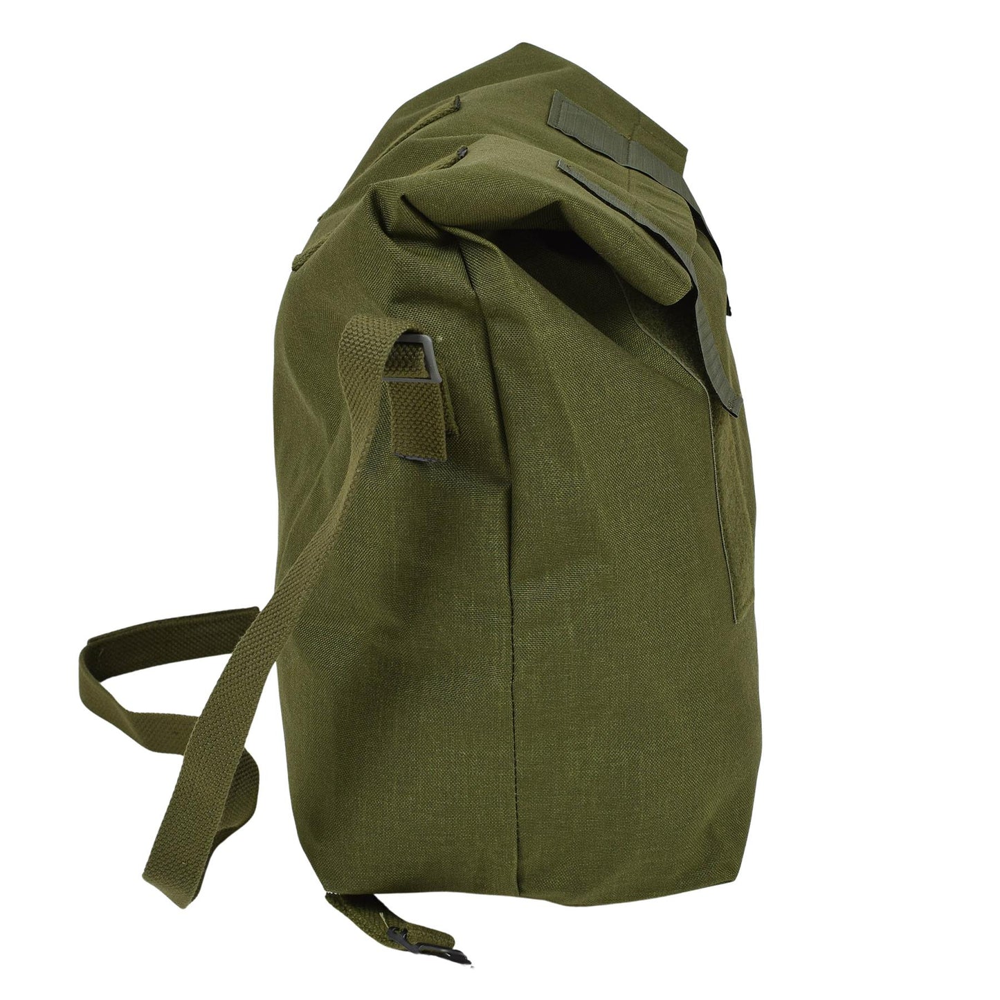 Danish military shoulder bag with roll top in olive color