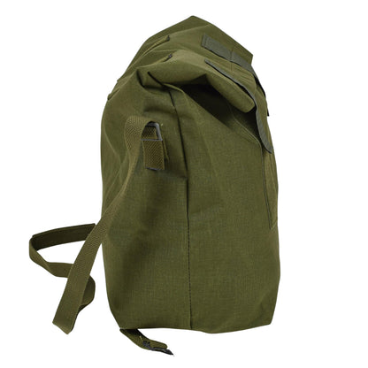 Danish military shoulder bag with roll top in olive color