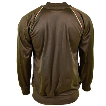 Italian army sports jacket with zipper in brown