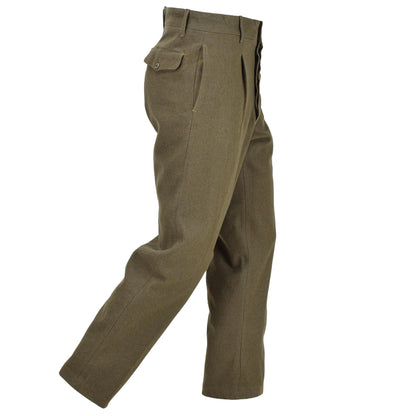 Italian Army Casual Pants Wool Olive