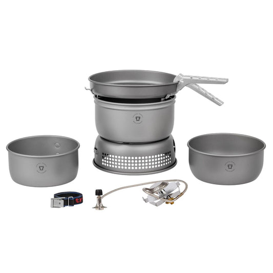 The Trangia stove set is lightweight anodized aluminum for camping