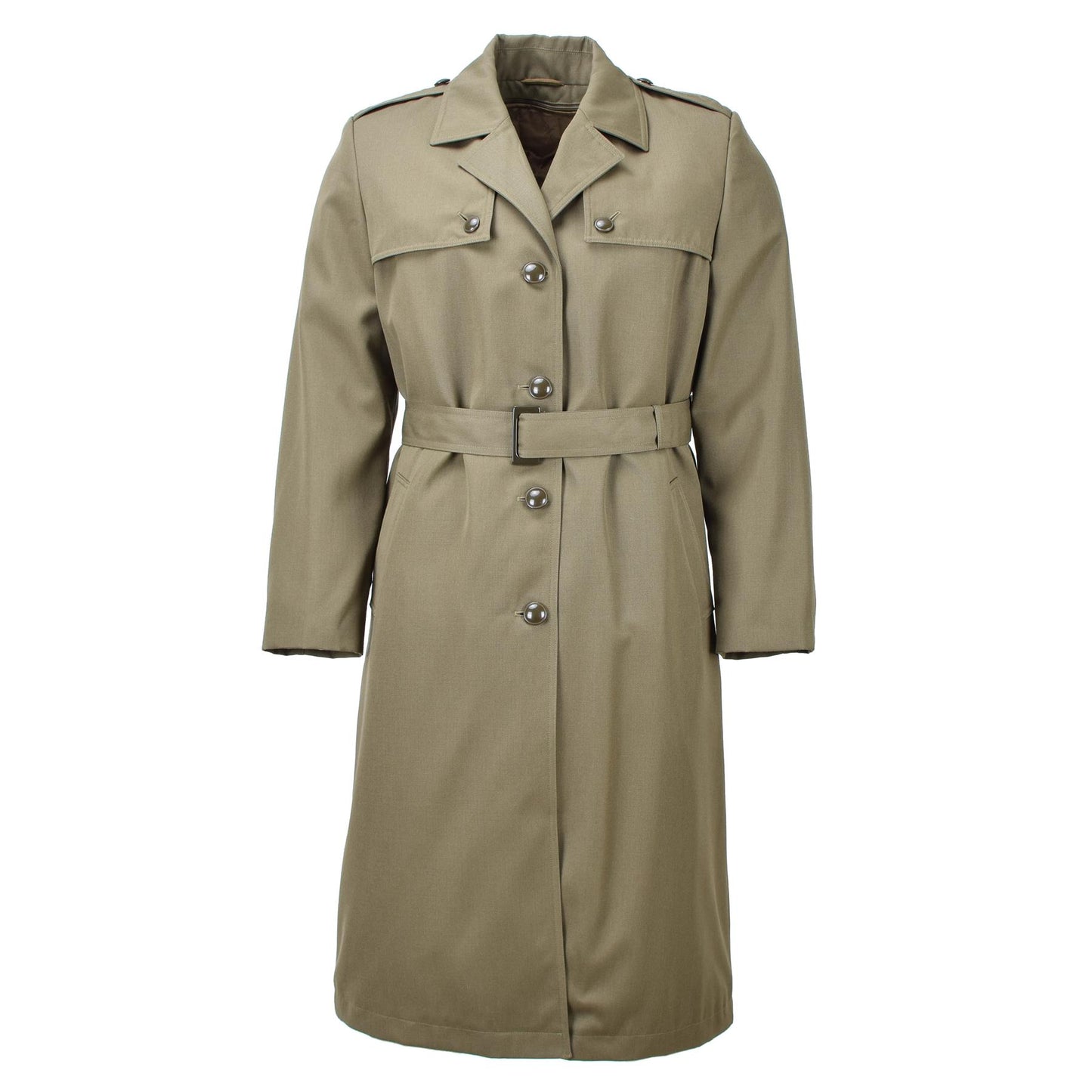 Italian army women's long coat with lining and belt