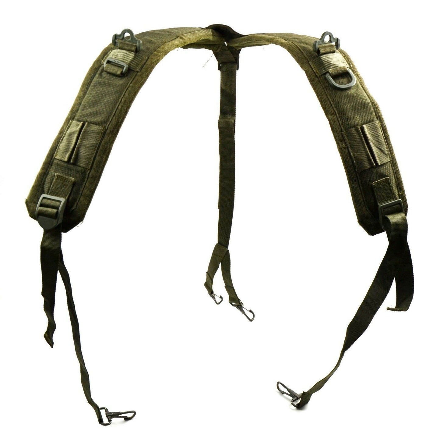 Italian military Y-type braces with hooks Olive