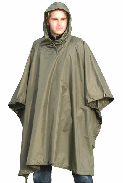 MIL-TEC waterproof poncho tent top ripstop material Olive