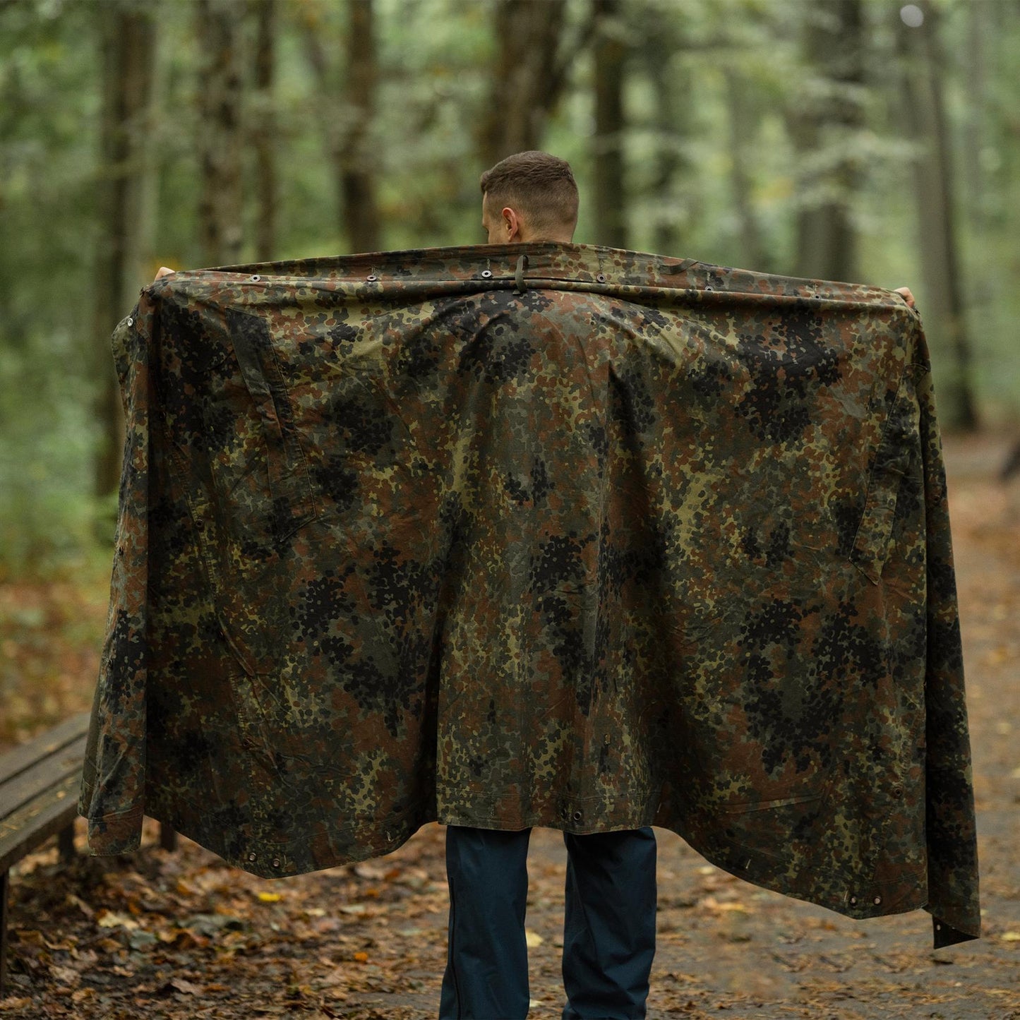 German military tent jacket poncho waterproof flecktarn print