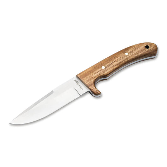 BOKER ELK Hunter Zebrawood fixed knife with 440A steel blade