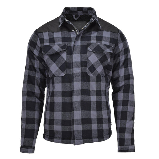 MIL-TEC checked flannel style jacket in gray color