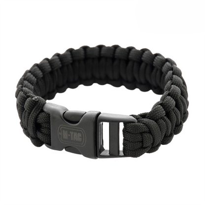 M-TAC taktinė Paracord apyrankė išgyvenimo virvė 3 m juoda