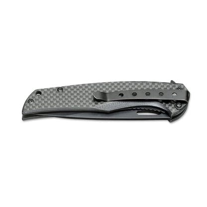 BOKER Black Carbon folding everyday knife 440A steel carbon fiber steel