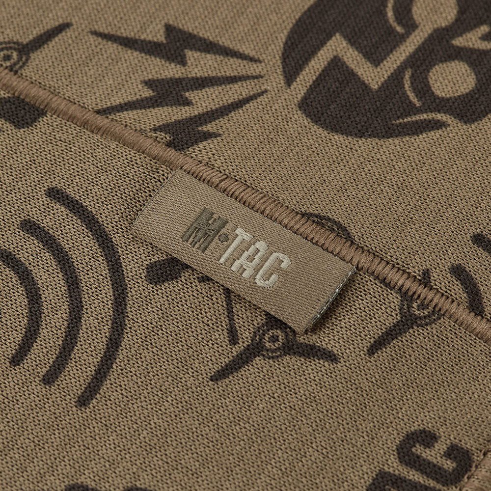 M-TAC mikrofliso kaklo mova Drone Pattern lauko veiklai Tan spalvos