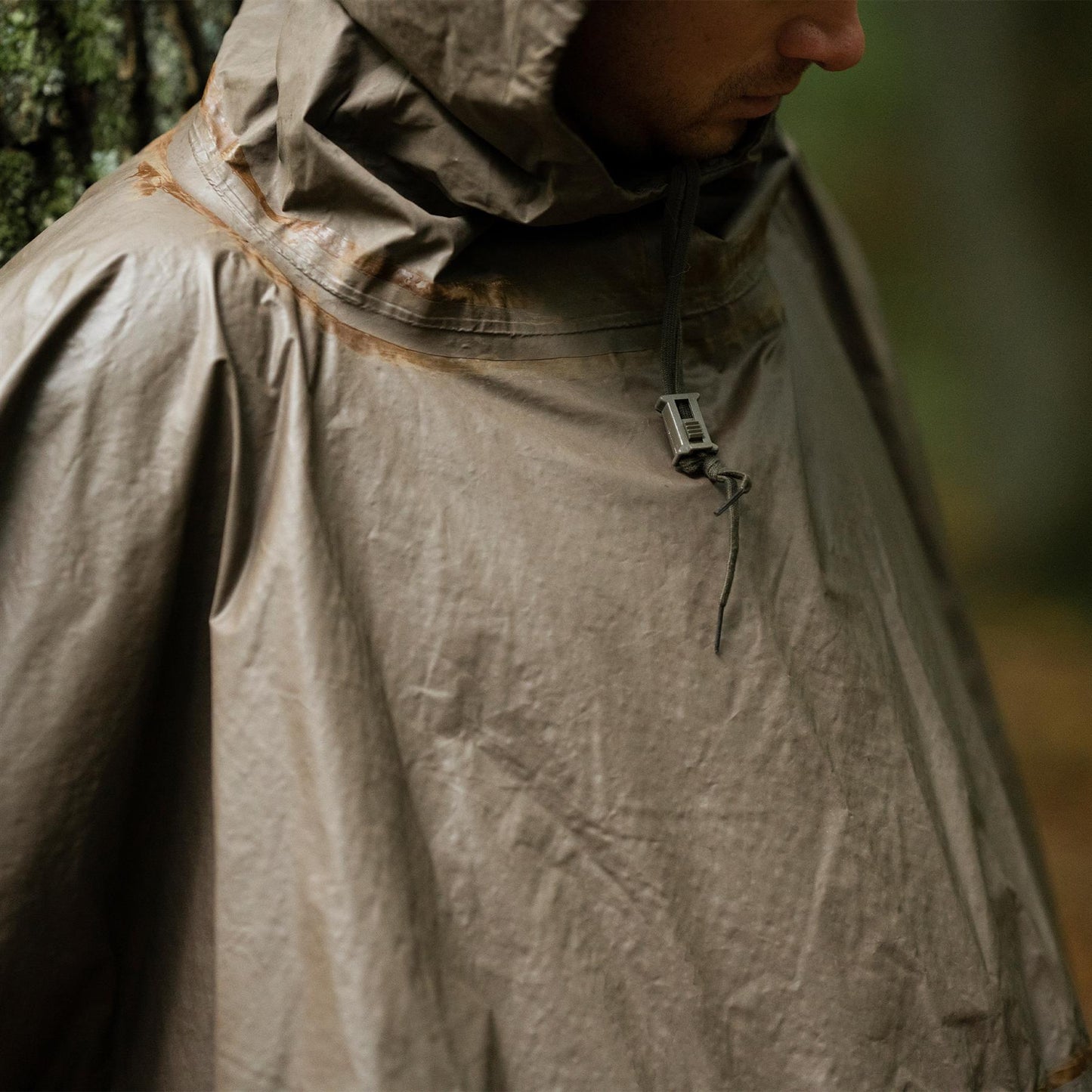 German army poncho with hood waterproof olive