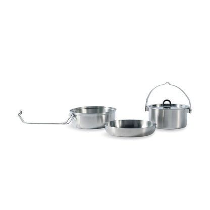 Tatonka outdoor cooking set pot stainless steel compact for camping