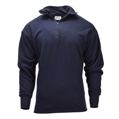 Olandijos kariuomenės termo marškinėliai su užtrauktuku iki krūtinės mėlyni