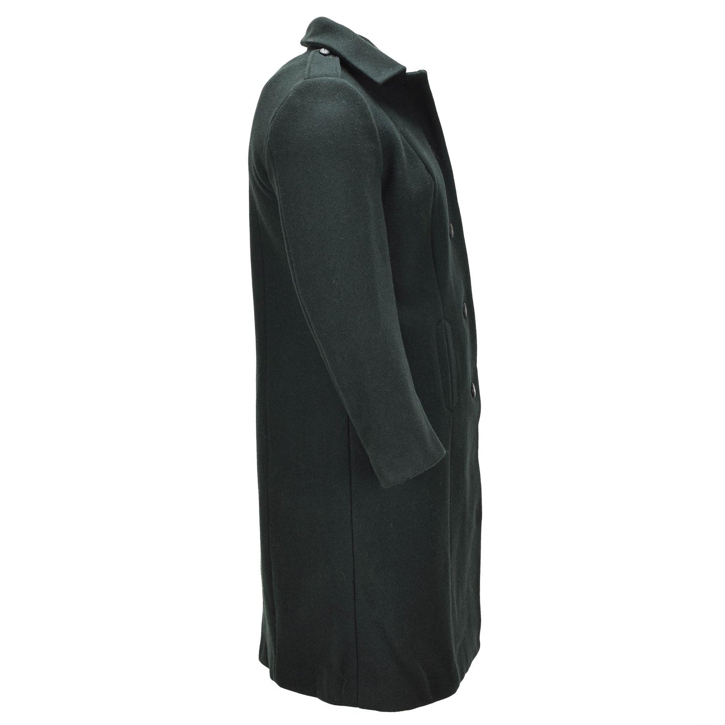 Kanados kariuomenės moteriškas vilnonis paltas tamsiai žalios spalvos