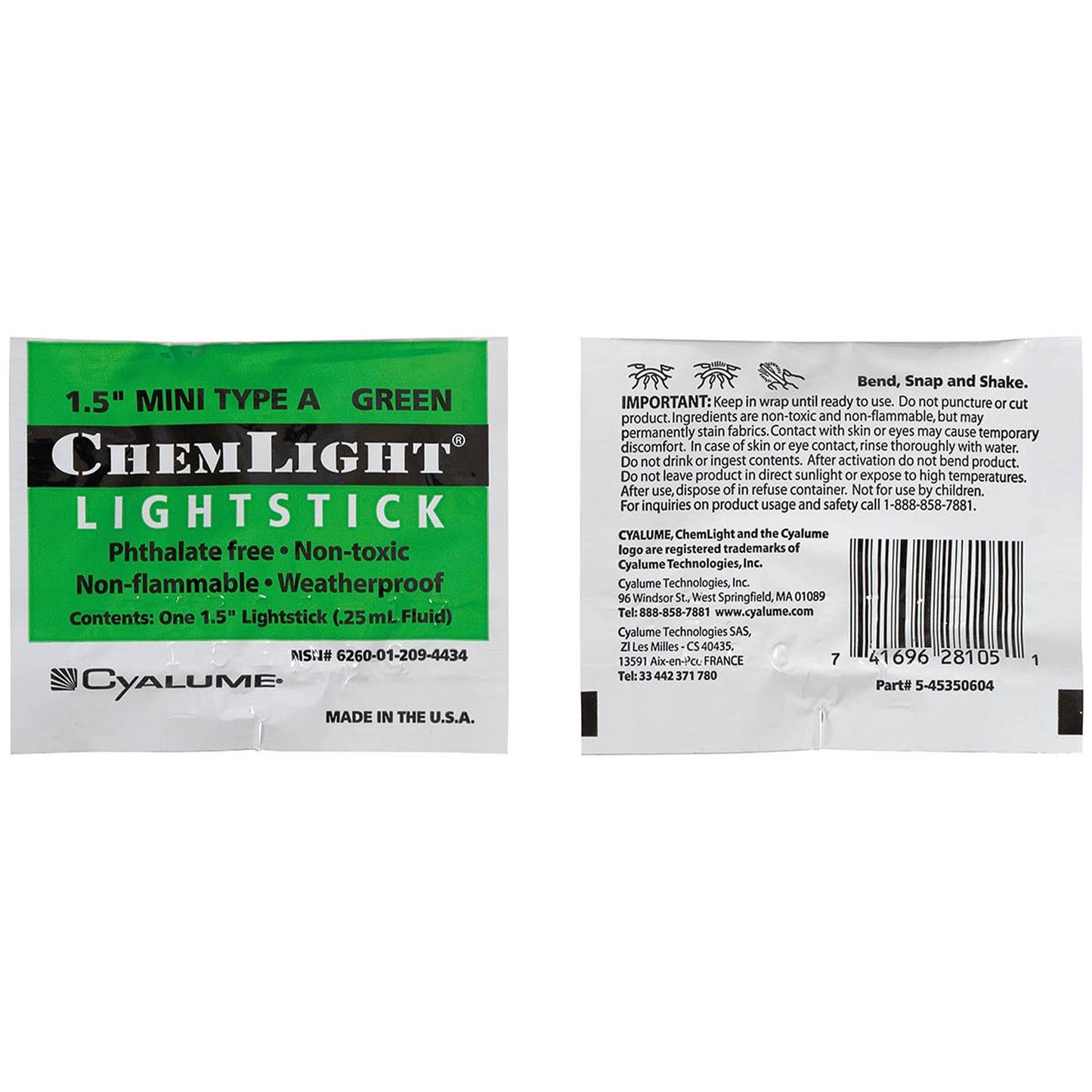 US military green tactical light stick