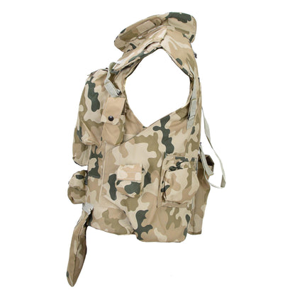 Polish army tactical vest with holsters for storing equipment and pockets for placing plates