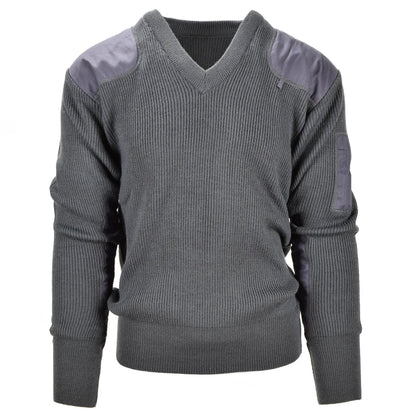 Italian army V-neck sweater in gray color