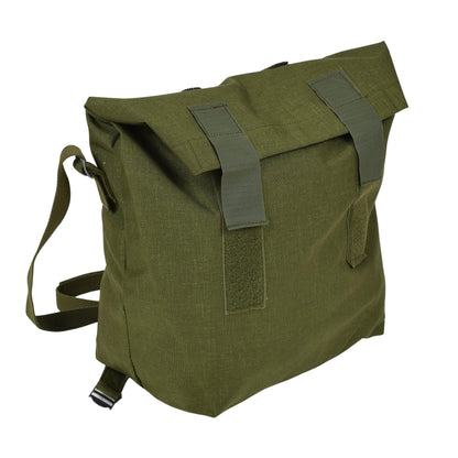 Danish military shoulder bag with roll top in olive color