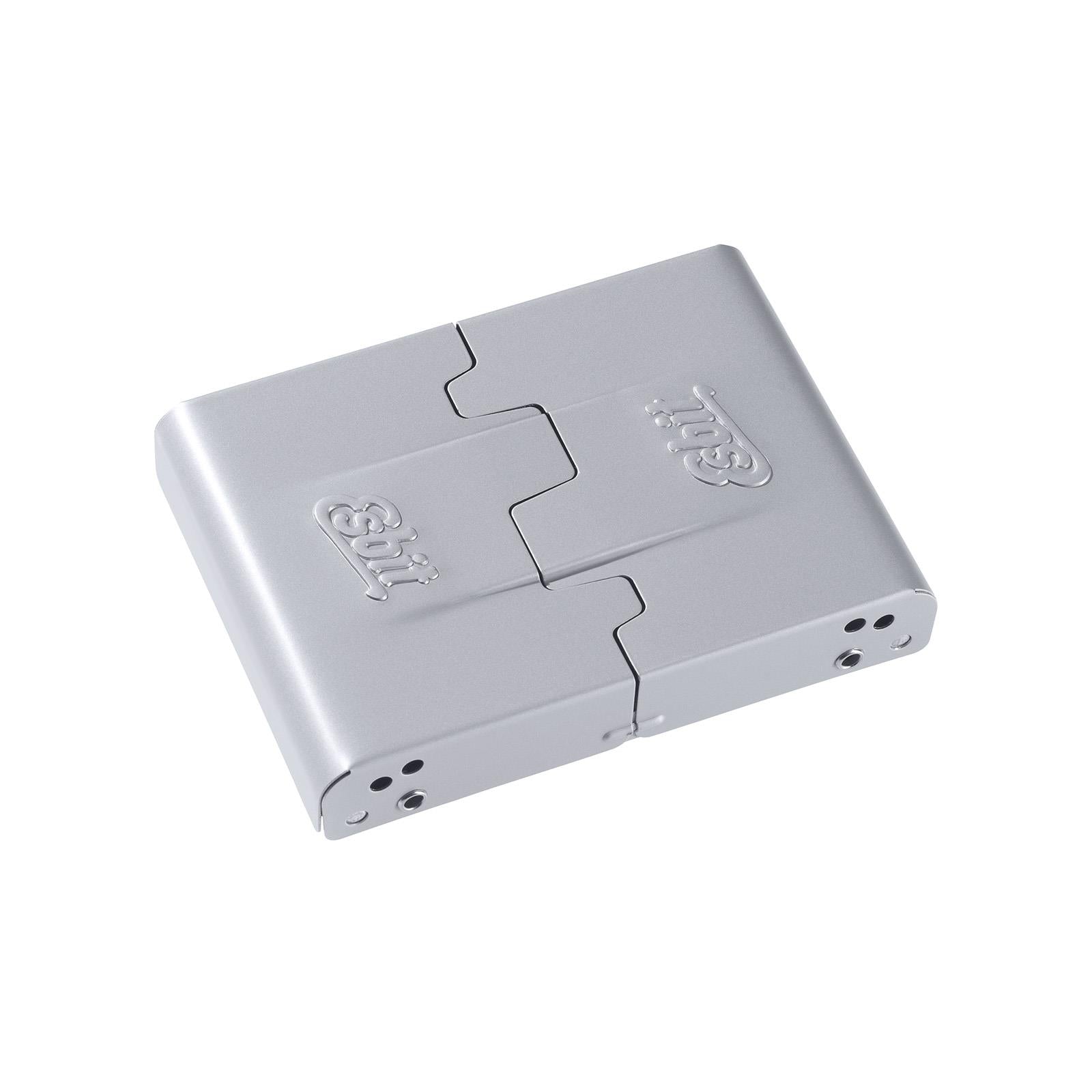 ESBIT sulankstoma maža lauko viryklė su 2x27g kietojo kuro tabletėmis, kompaktiška ir patogi naudoti gamtoje.