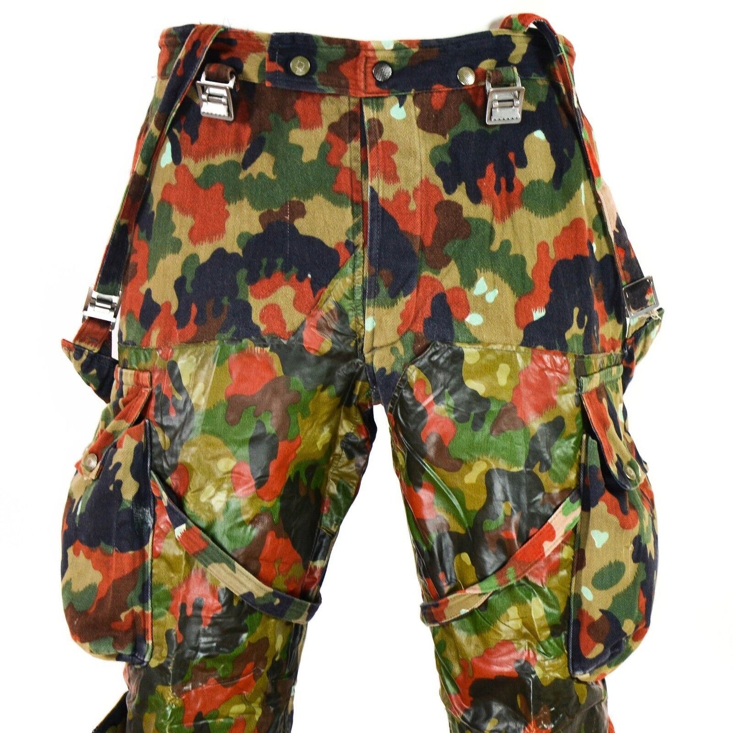 Swedish military field pants with suspenders M70 Alpenflage print