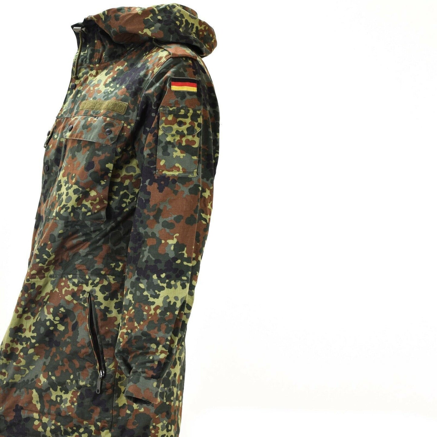 German army parka jacket with hood flecktarn