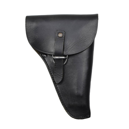 Italian army leather pistol holster in black