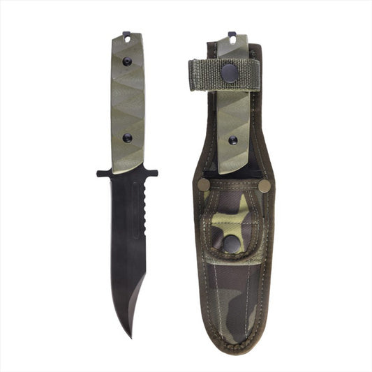 MIL-TEC M95 taktinis fiksuoto ašmens išgyvenimo peilis su dėklu