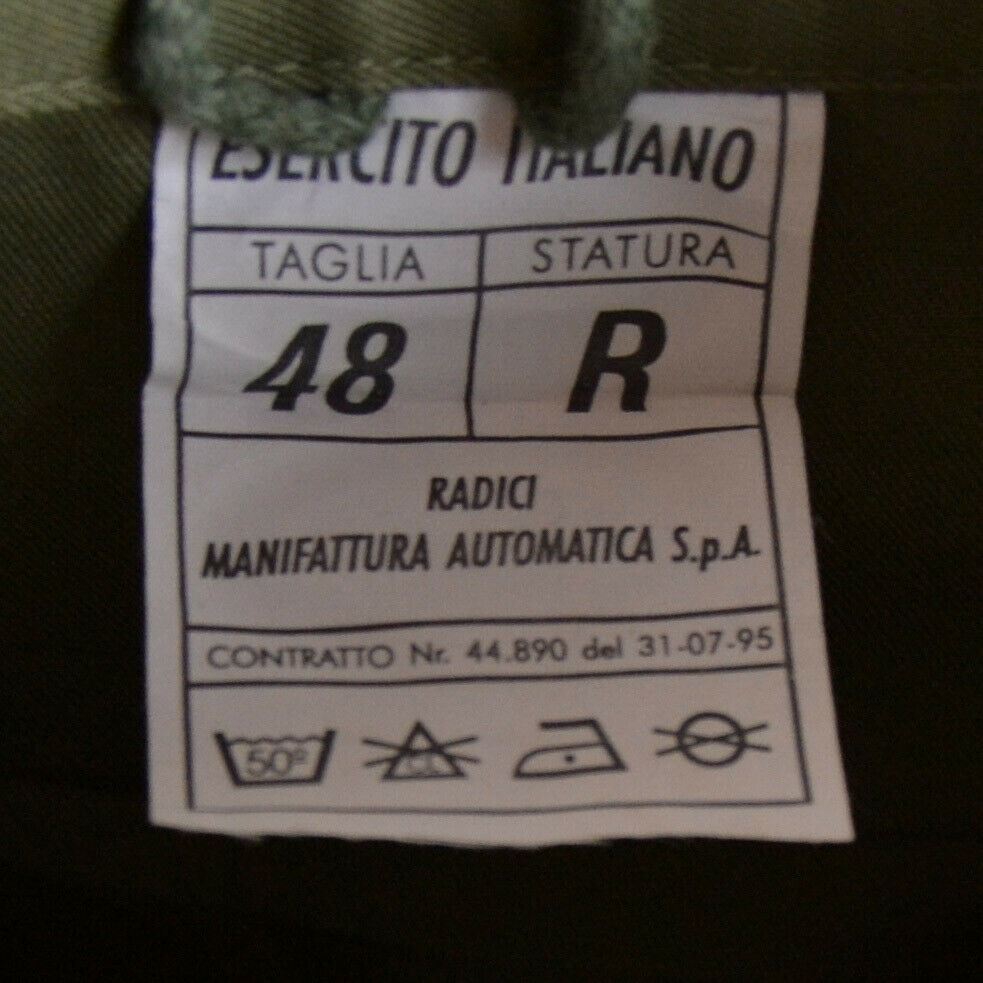 Italian army short military coat in olive color