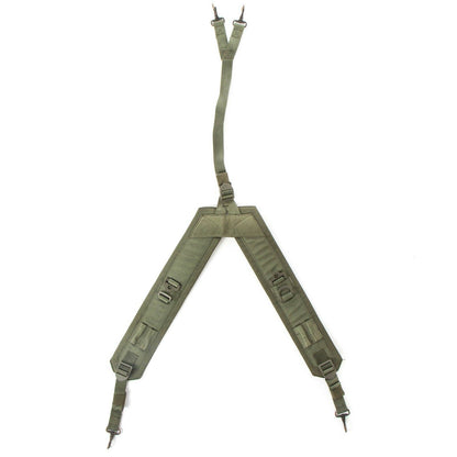 Italian military Y-type braces with hooks Olive