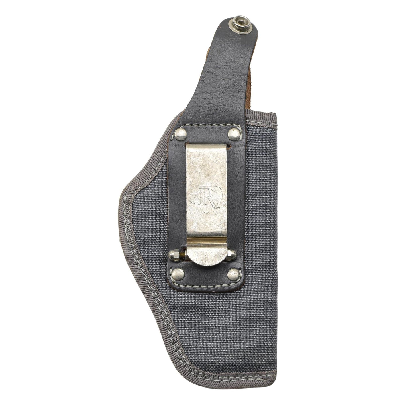 Italian army leather pistol holster gray