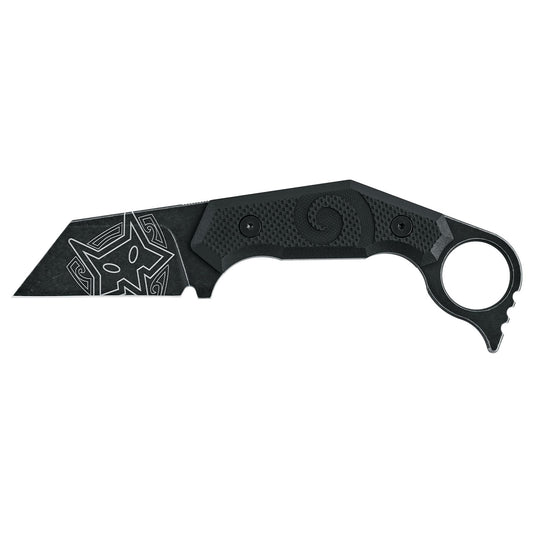 Fox Knives FX-652 tanto-shaped tactical combat knife with case Black