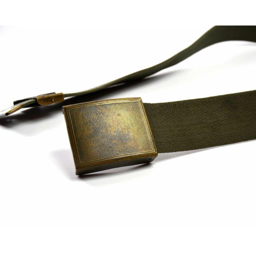 German army belt with metal buckle olive