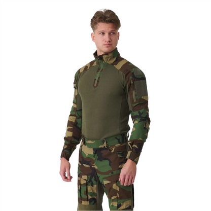 Helikon-Tex MCDU Combat marškiniai Ripstop Woodland marginimo