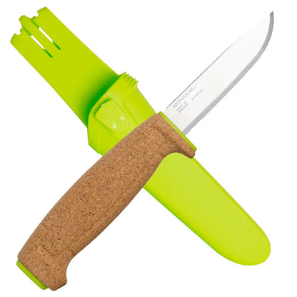 MORAKNNIV Floating knife with cork handle Green