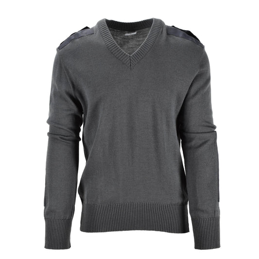 Austrian army commando V-neck sweater, gray