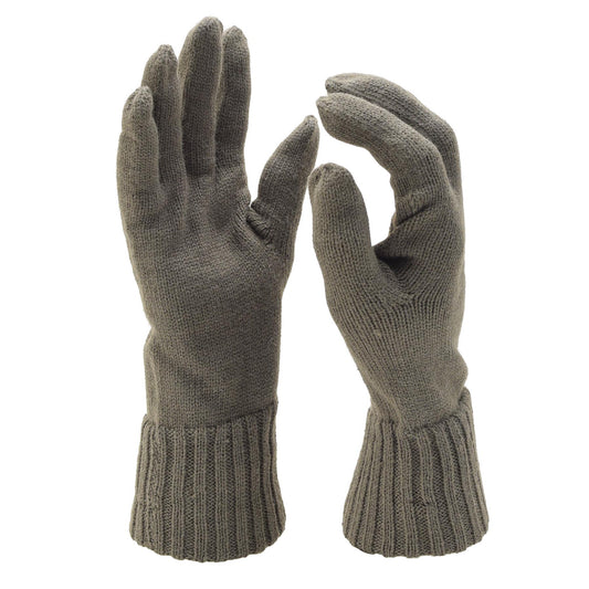 Original Austrian army knitted woolen gloves in brown color