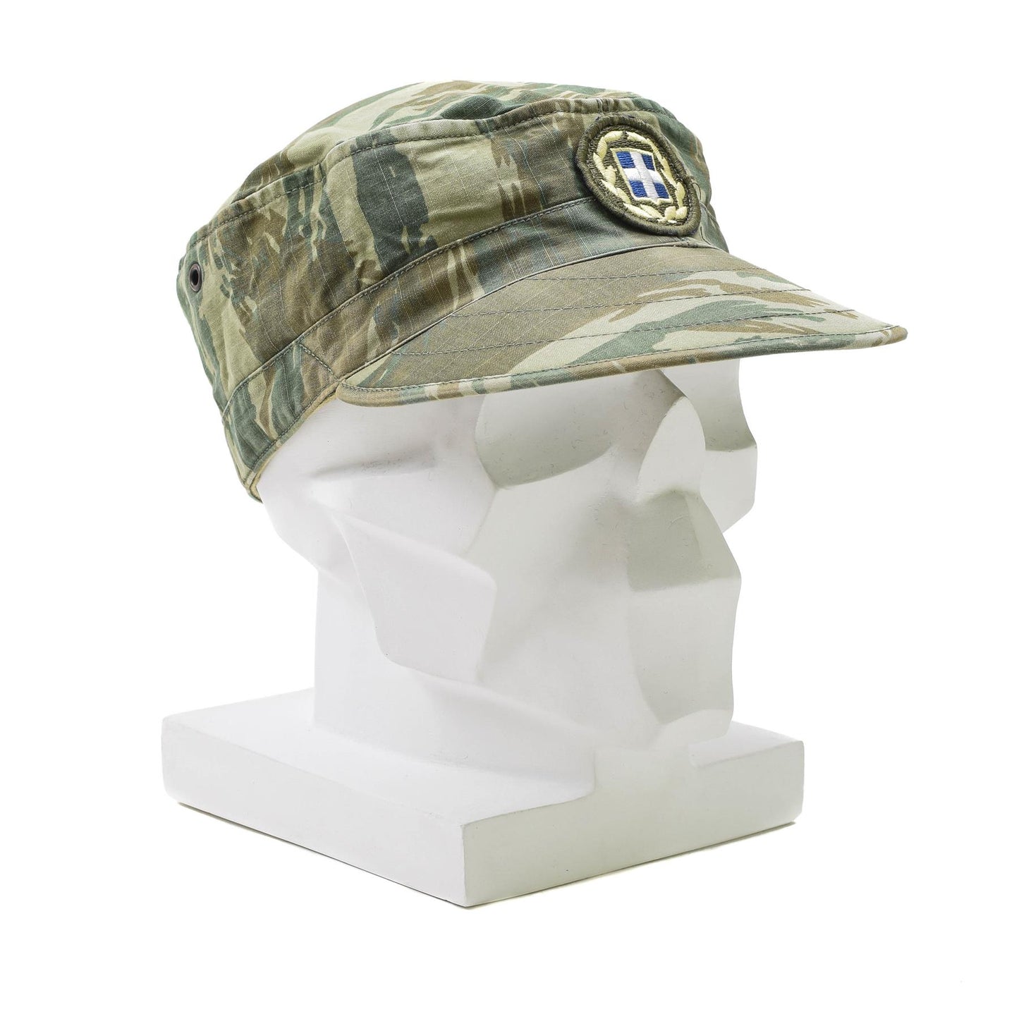 Greek military field hat with beak Lizard print