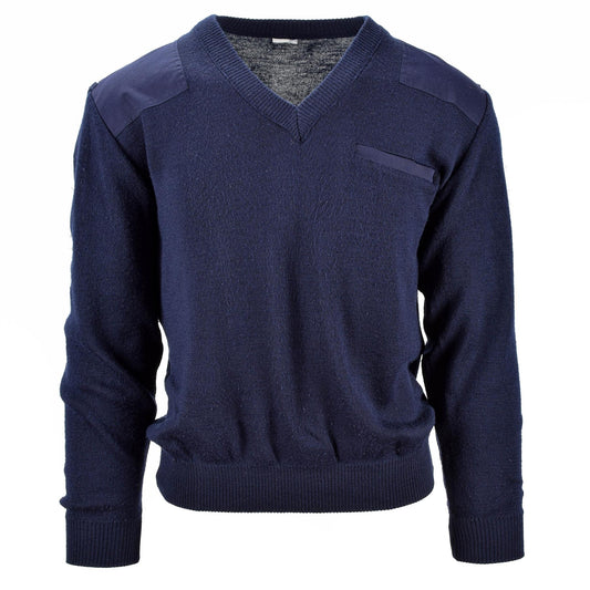 Dutch army sweater with V-neck blue